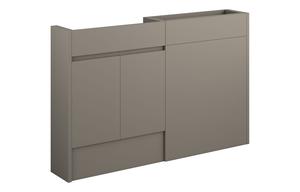 Clarence 1236mm Slim Basin & WC Unit Pack - Matt Stone (Grey Cab)